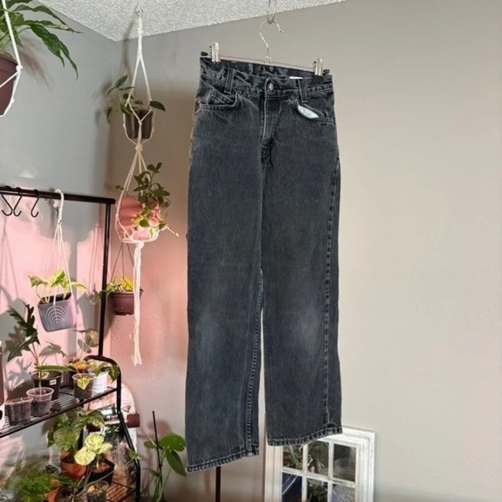 Levi's 550 Relaxed‎ Fit Jeans Kids Size 10 Black Made in USA Vintage Denim